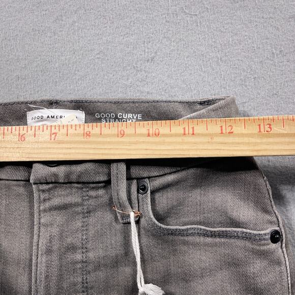 Good American Jeans Women 00/24 Good Curve Straight Gray Super High Rise 28" Ins - Picture 10 of 11